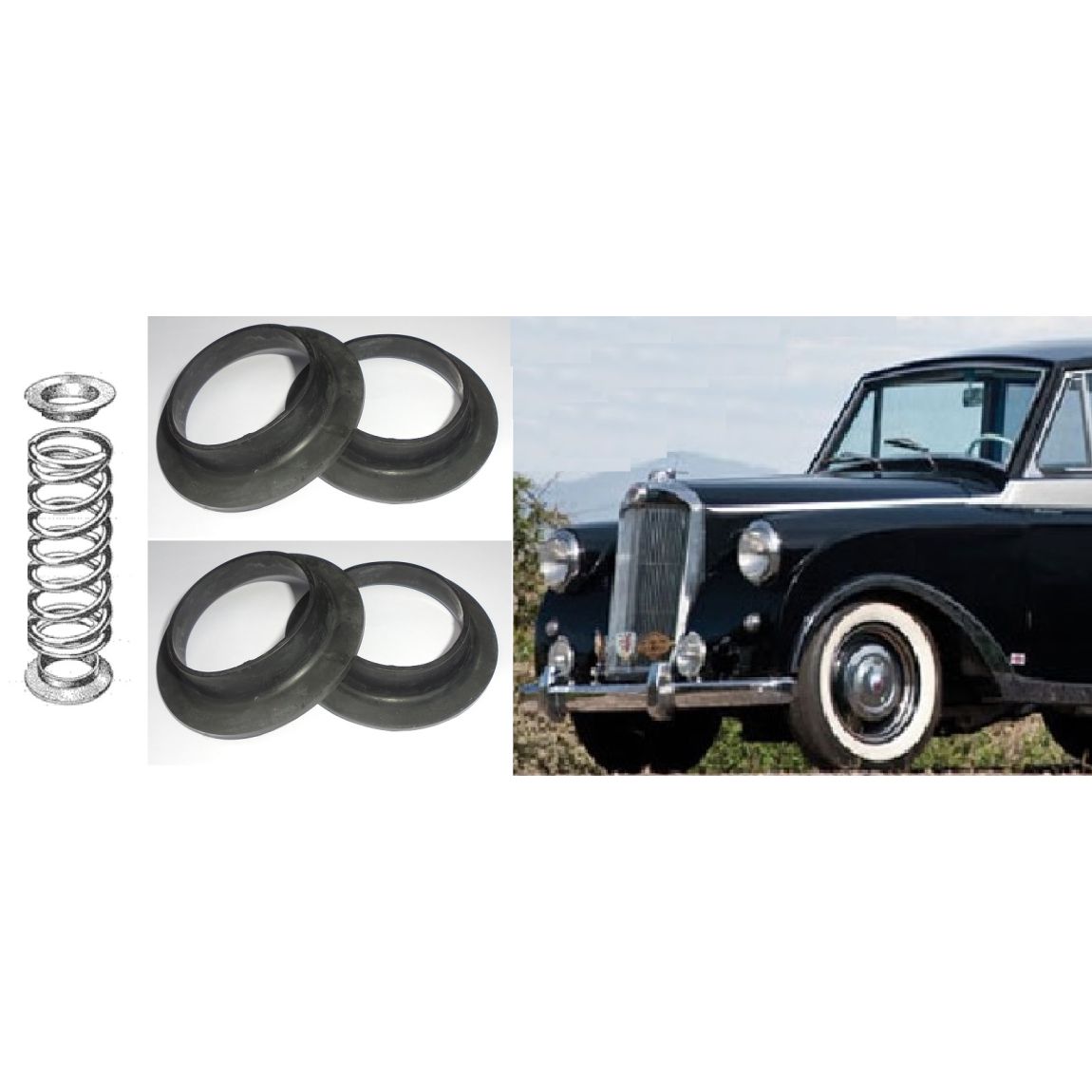 FRONT ROAD SPRING RUBBER ISOLATOR PADS x4 (Triumph Mayflower) (1949- 53) 